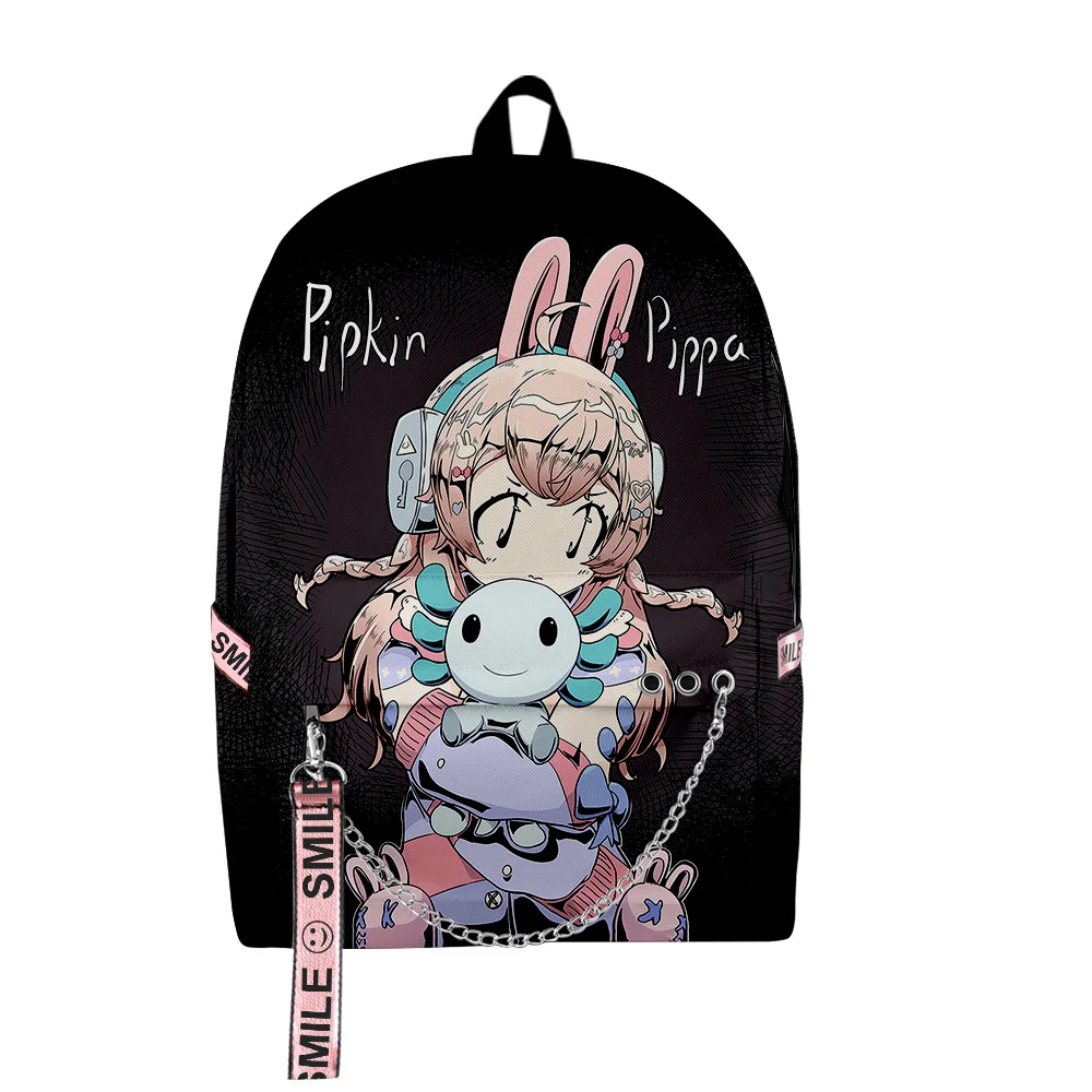 VTuber Pipkin Pippa Anime Zipper Rucksack 2023 Casual Style Harajuku Schoolbag Unique Travel Bag