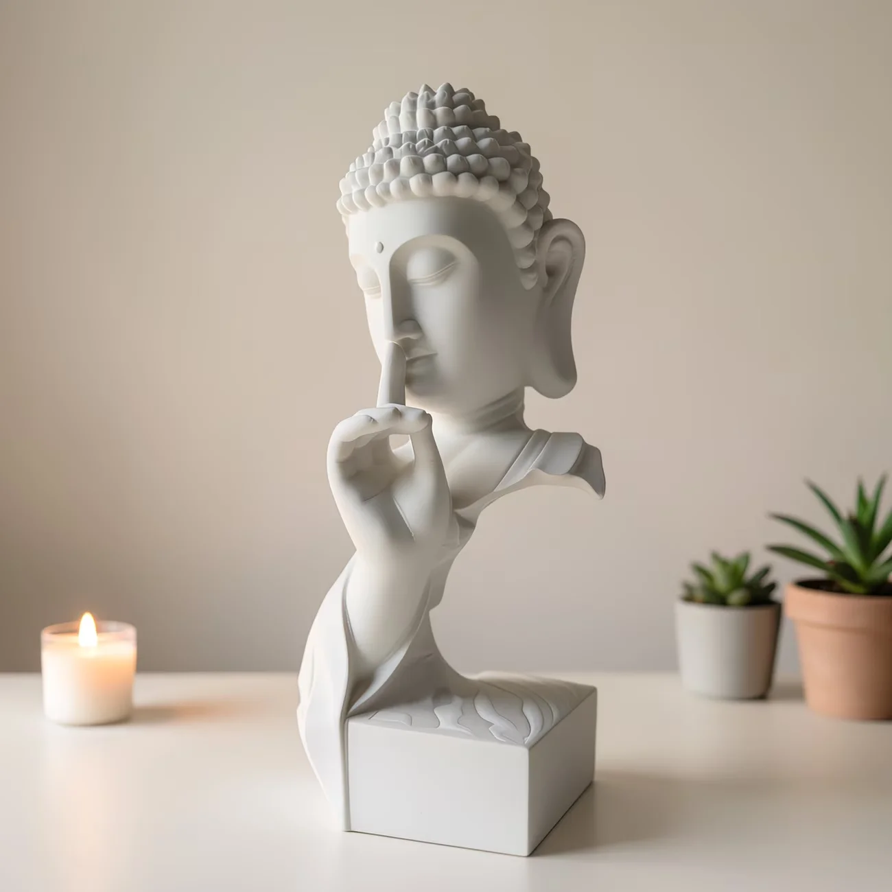 Silent Buddha Half-Body Statue, Exquisite Home Decor Collectible, Desktop Ornament, Unique Gift