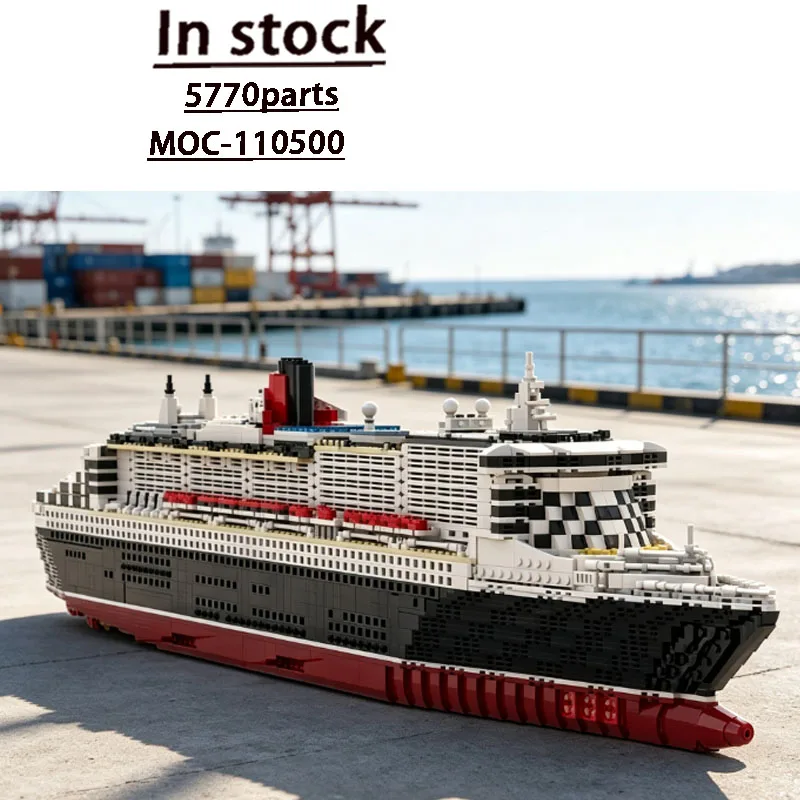 MOC-110500New City Ocean Heavy Cruiser Luxury Cruise Ship Building Blocks Model 5770Parts Birthday New Year Educational Toy Gift