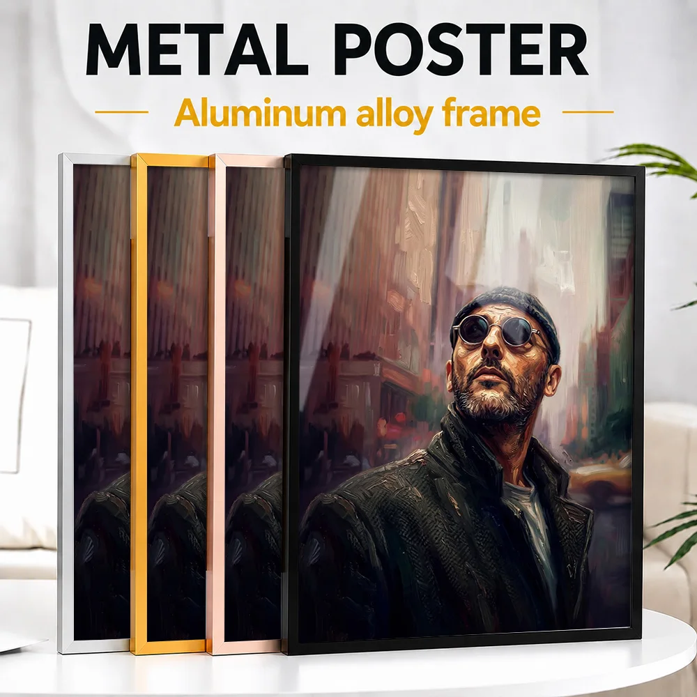 Léon: The Professional Portrait Framed Metal Print Customized Graphic Tribute Wall Art For Collectors Decorating Living Room
