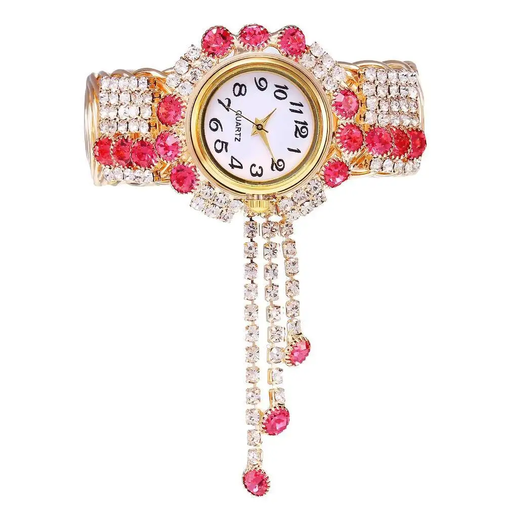 Women's Luxury Rhinestone Quartz Watch with Adjustable Bangle