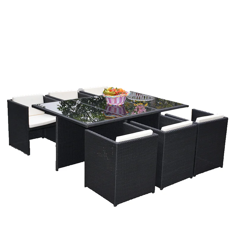 

Courtyard Leisure Rattan Terrace Outdoor Villa Courtyard Garden Waterproof Sunscreen with Umbrella