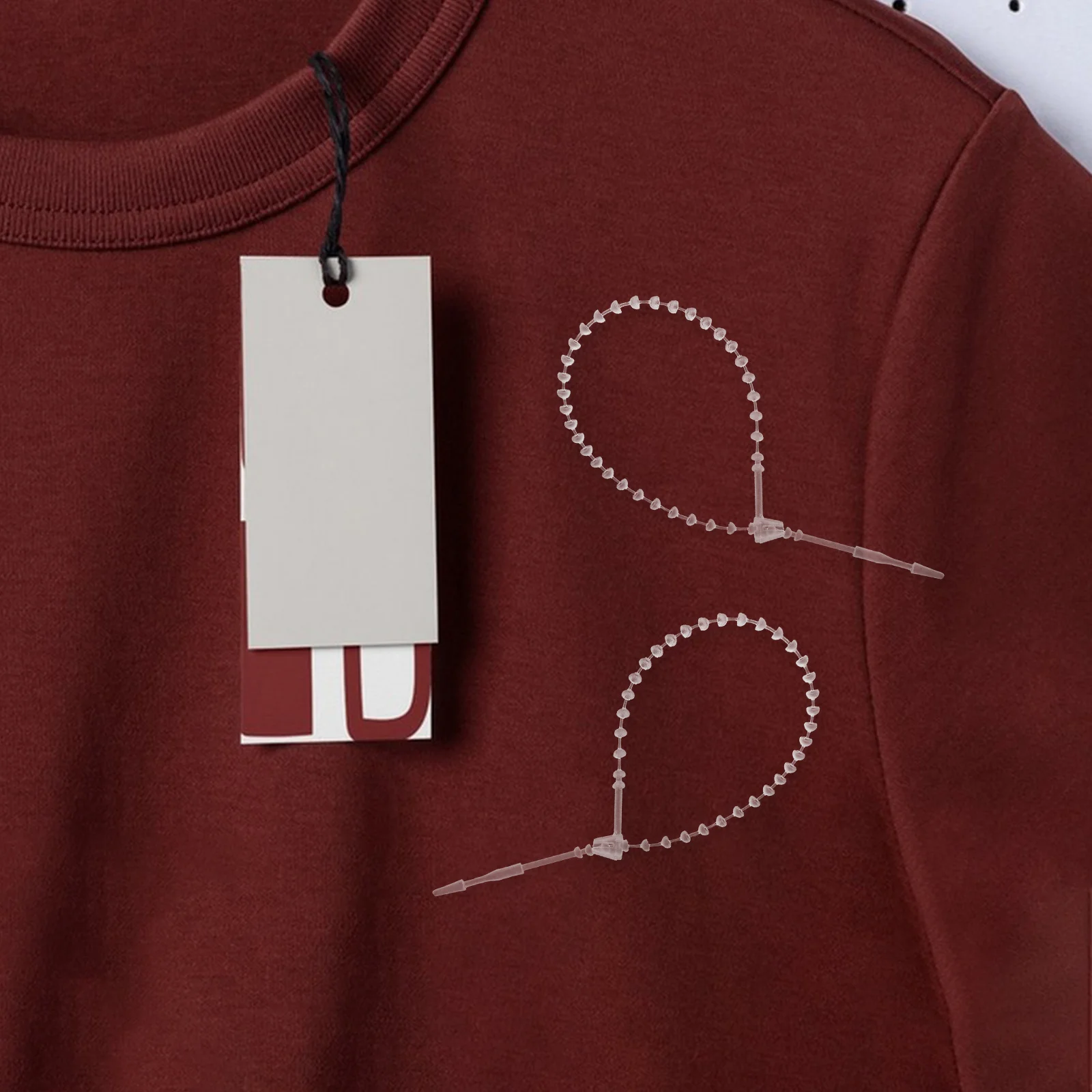 

1Pack Clear White Adjustable Beaded Tag Fasteners Plastic Snap Lock Cable Tie Wraps for Clothing Retail Office Hang Tags Durable