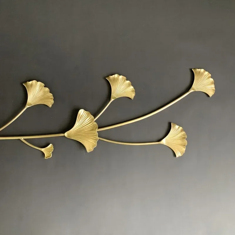New Chinese-style cast copper ginkgo leaf jewelry handmade wall decoration soft decoration designer villa hotel