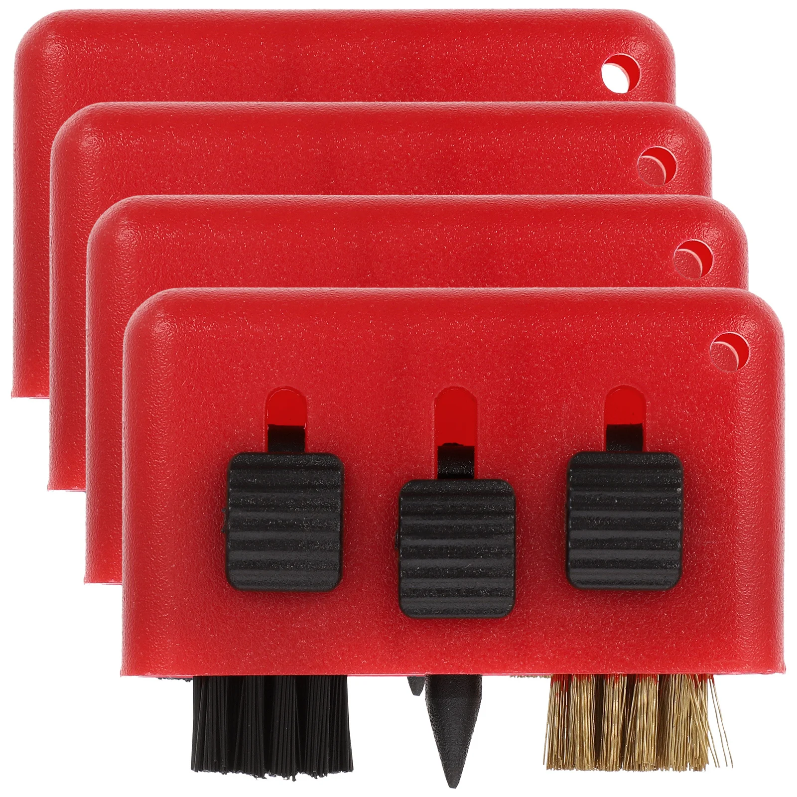 4 قطعة فرشاة تنظيف النادي 3 في 1 أداة تنظيف أخدود الجولف المتينة عملية لفرشاة تنظيف الأخدود للعناية بالكرة النادي