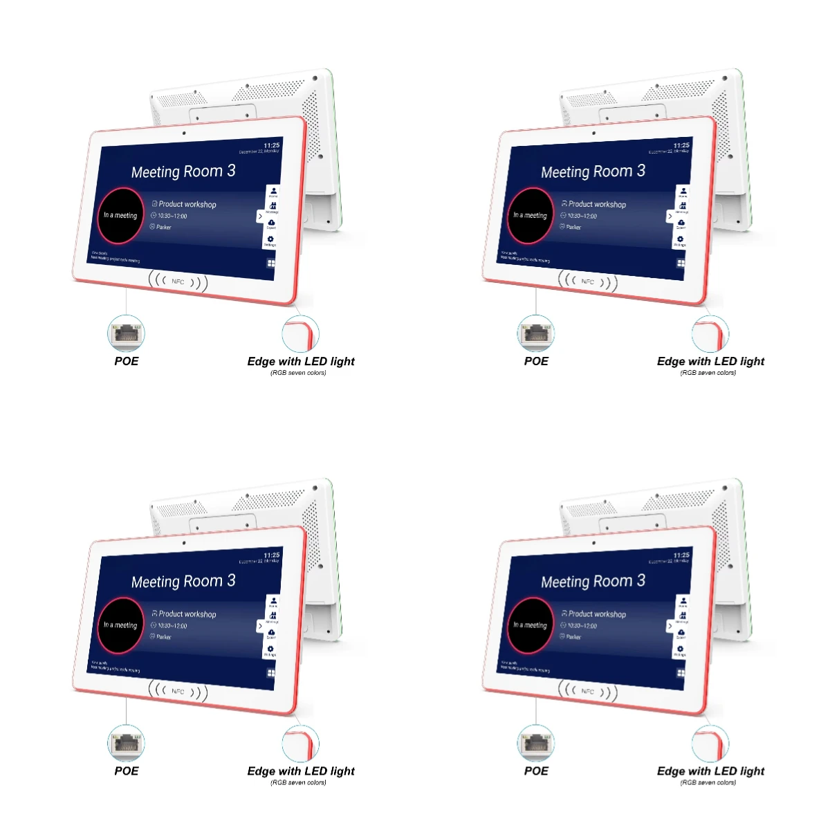 10.1-Inch Android 11 RK3568 2+16GB Touch Screen Tablet with LED Light Optional NFC POE for Business Meetings