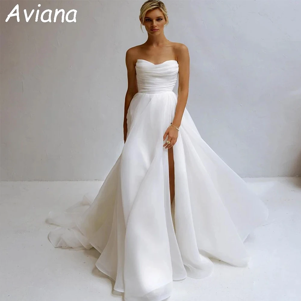 

Aviana Elegant Long Ivory Wedding Dresses Sweetheart Floor-Length A-Line Brides Dress Tailor-Made Women Vestidos De Novias 2024