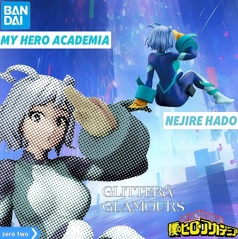 Em estoque genuíno bandai namco banpresto meu herói academia gliter & glamours nejire hado pvc figura coletor estatueta brinquedos presente