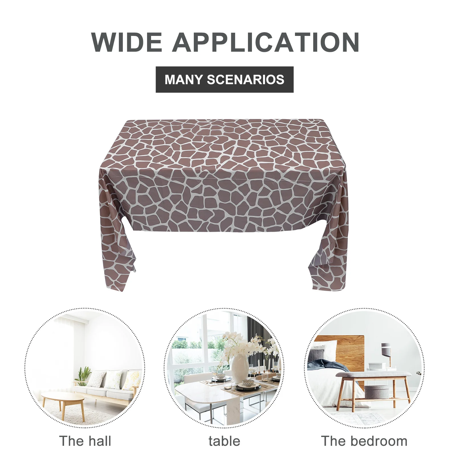 

2pcs Deer Print Tablecloth Waterproof Reusable Decorative Cover For Party Dining Coffee Table Decoration Home Use