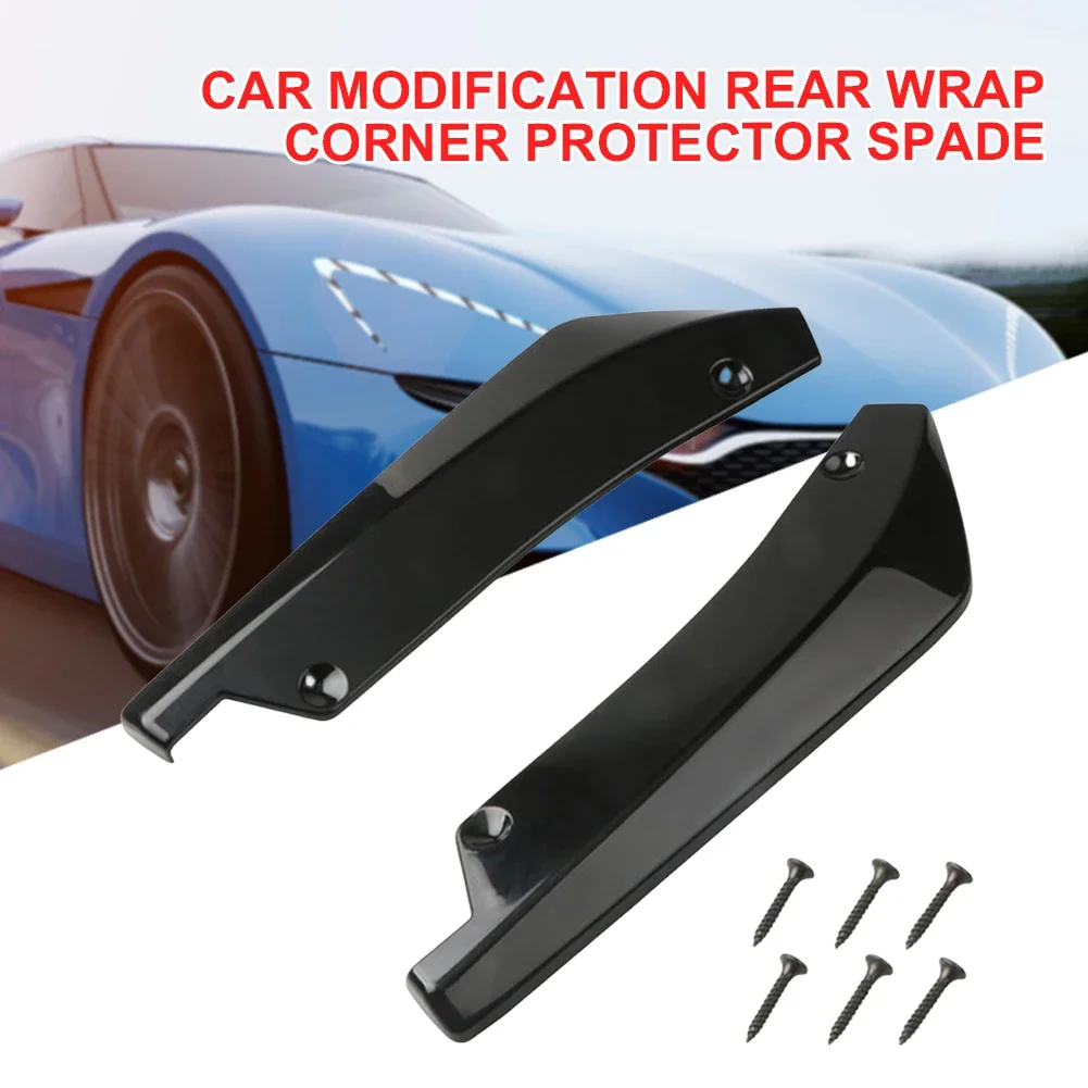 Diffuser Splitter Black Scratch Protector Carbon Fiber Car Rear Bumper Strip Rear Bumper Fender Guard for Sedan SUV Pickup Truck