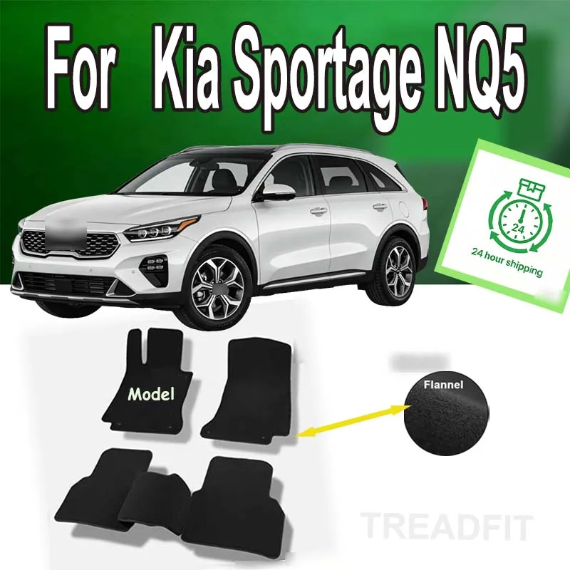 

Nylon Suede Car Floor Mats For Kia Sportage NQ5 LWB 2021~2024 Carpets Footpads Pads Accessories