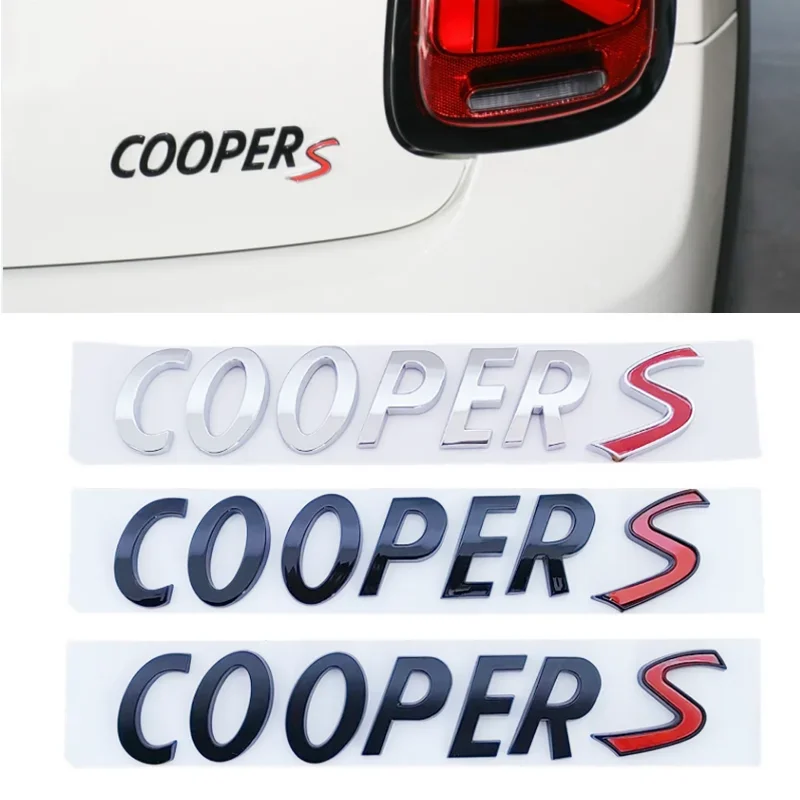 3D Black Chrome Letters Car Rear Trunk Front Grille Emblem Badge Sticker Styling Accessories For Mini Cooper S R56 R53 R60 F56