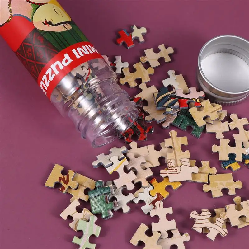 Mini Test Tube Puzzle Oil Painting Jigsaw Decompress Toys Educational Toys Starry Sky Landscapes Animal Jigsaw Game