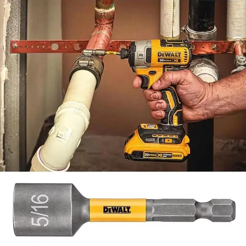 DEWALT Accessories 5/16 "Torsion Max Impact 67.5MM, Aksesori Alat kekerasan tinggi retensi pengencang magnetis penggerak kacang