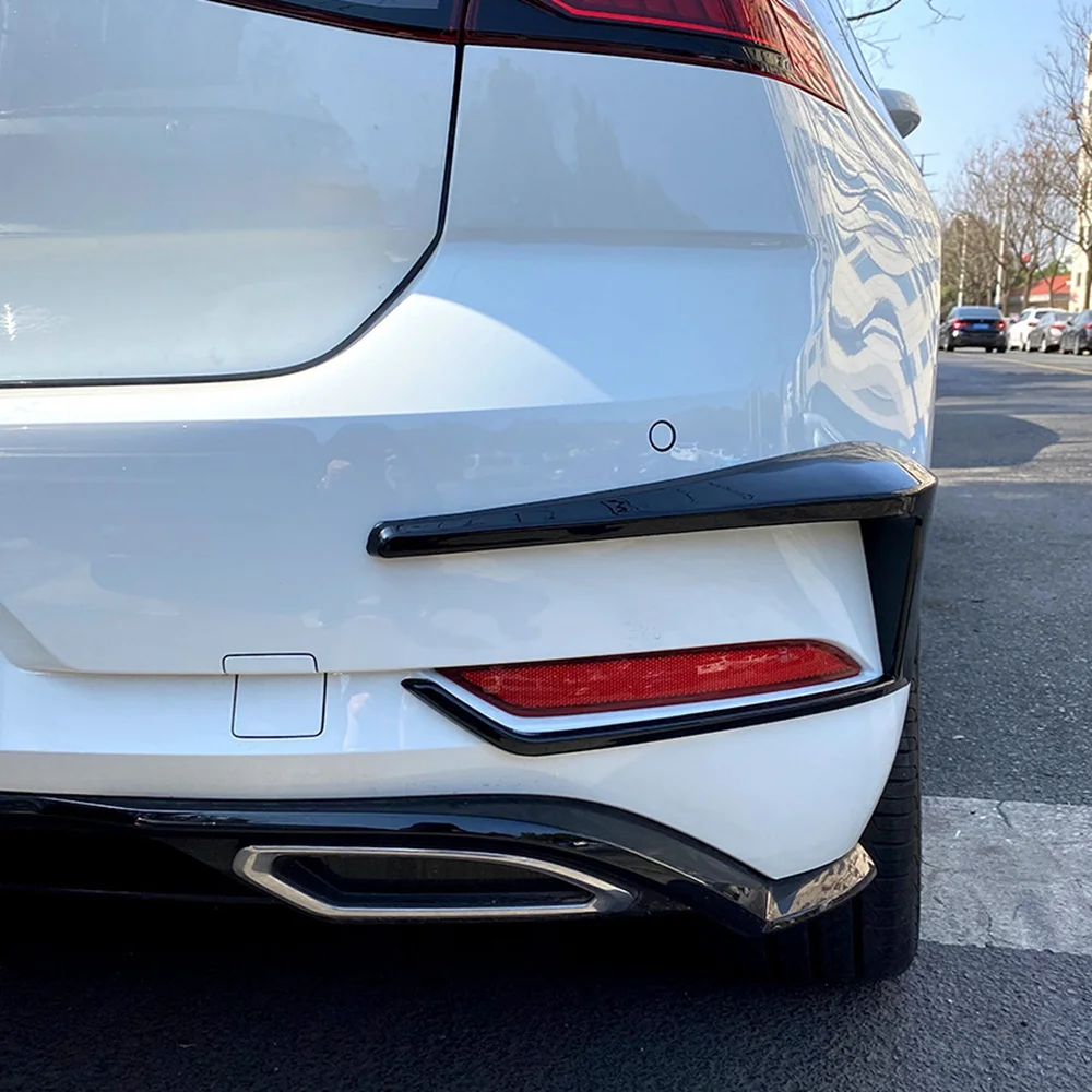 For -Golf 7.5 MK 7.5 GTD 2016-2019 Black Rear Bumper Splitter Canard Fog Lamp Light Air Vent Side Trim Cover