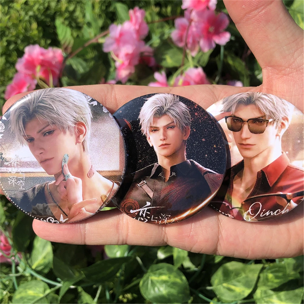 5.8cm Game Love And Deepspace Handsome Man Qinche Sylus Cosplay Badge Pin SPTE Tinplate Brooch Prop Xmas Gift