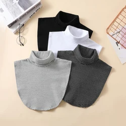 Knitted High Neck Fake Collar Women's Fashionable and Versatile Warm Neck Protection Scarf Elastic Jersey Turtleneck