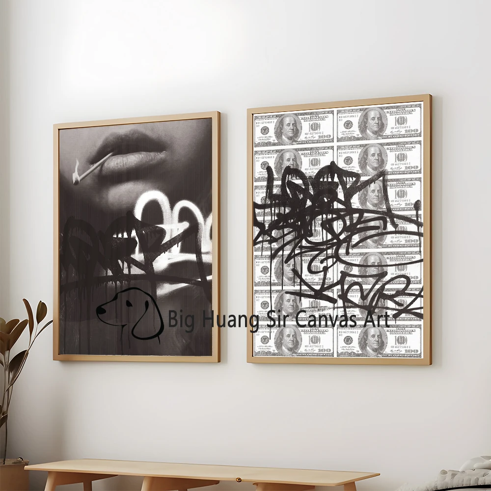 Hypebeast Black and White Street Art Poster Canvas Prints Fashion Hypebeast Aesthetic Wall Decor Bar Single Apartment Art Decor