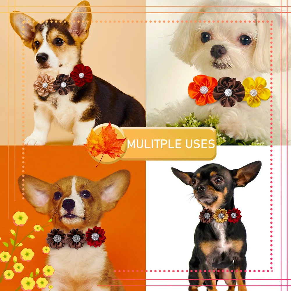 10/20/30PCS Dog Bowtie Halloween Thanksgiving Adjustable Pet Collar For Dogs and Cats Pet Dog Bow Tie Dog Grooming Accessories