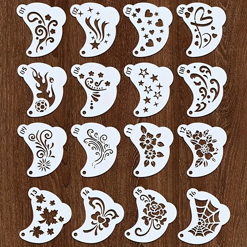 16Pcs Face Painting Stencil Se - Setting Spray 评论和价格