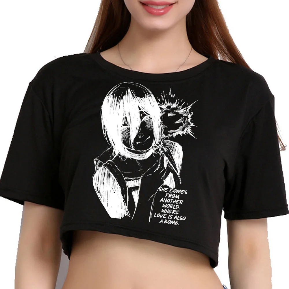 Chainsaw Man cropped top shoujo summer streetwear funny alternative  top tees party y2k emo streetwear manga