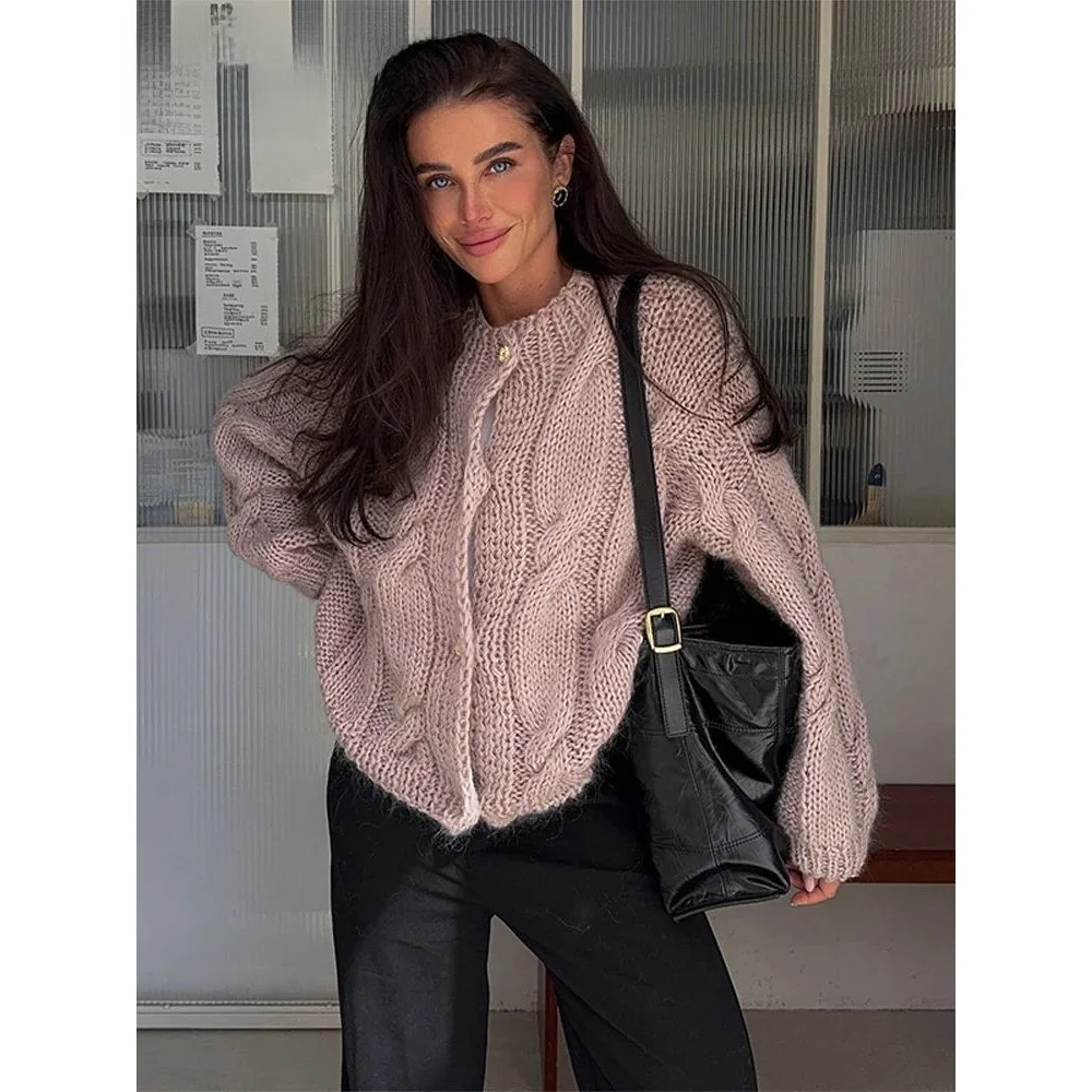 

Повседневный вязаный свободный кардиган, женский длинный свек One Ne, весна 2026, женский свитер, удобный трикотаж, другой материал 00%