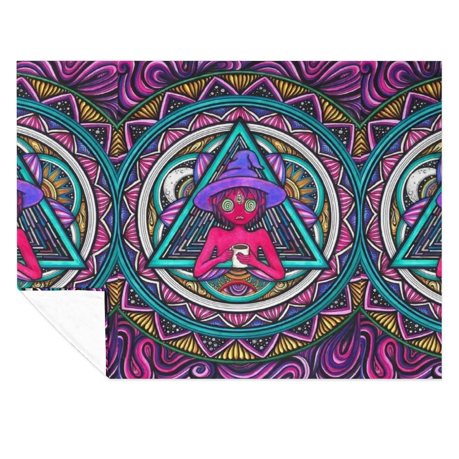 

Trippy Clancy Mandala Inspired Throw Blanket Cute Nap Retros Blankets For Sofas Blankets