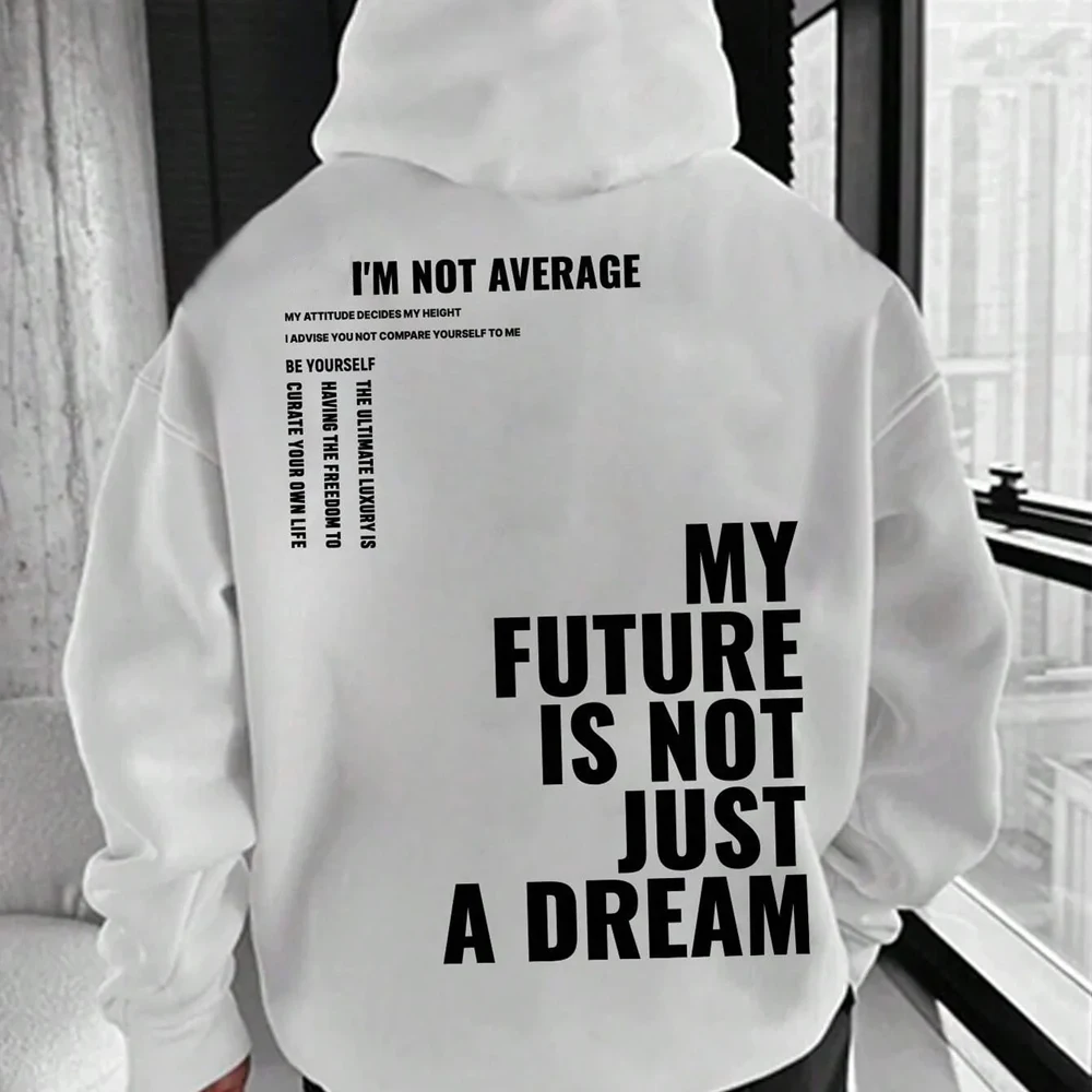

Мужская толстовка с длинными рукавами My Future — белая модная популярная уличная одежда, свободная повседневная толстовка унисекс, повседневная одежда