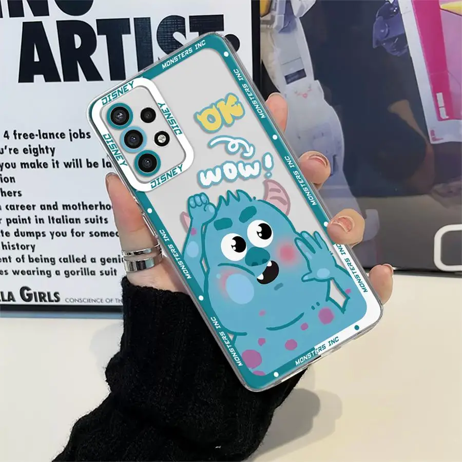 Disney Monsters Inc Cartoon Phone Case for Samsung Galaxy A35 A55A53 A54 A73 A34 A33 A25 A24 A13 A14 A15 Soft Transparent Cover