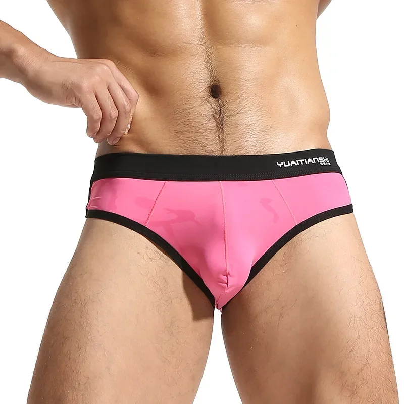 

Men Underwear Sexy Briefs Ice Silky Low Waist Breathable Comfortable Underpants Briefs Mens Sissy Panties