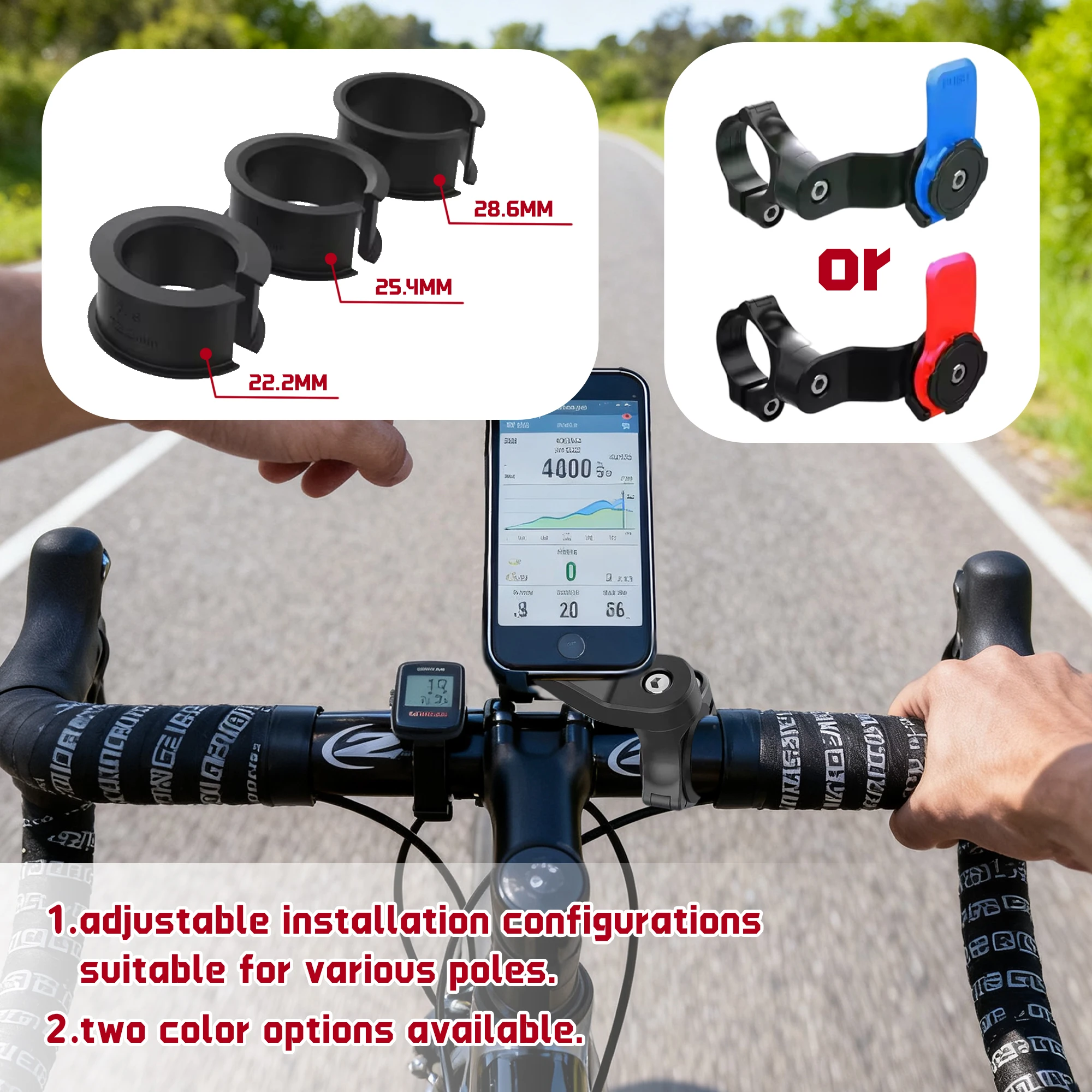 Universal Phone Mount for Motorcycle Bicycle with 360°Rotatable Anti-Shock Suction Cup Adjustable Secure Riding Navigation Suppo image 2