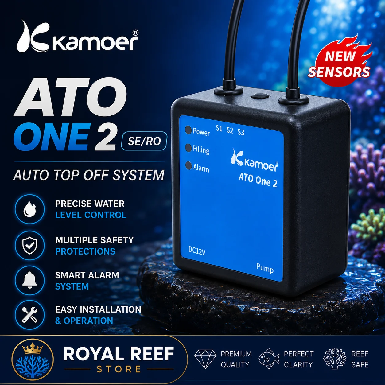 

Kamoer ATO ONE 2 Smart Aquarium Automatic Water Replenisher for Fish Tank with Newly Upgraded Optical Liquid Level Sensor