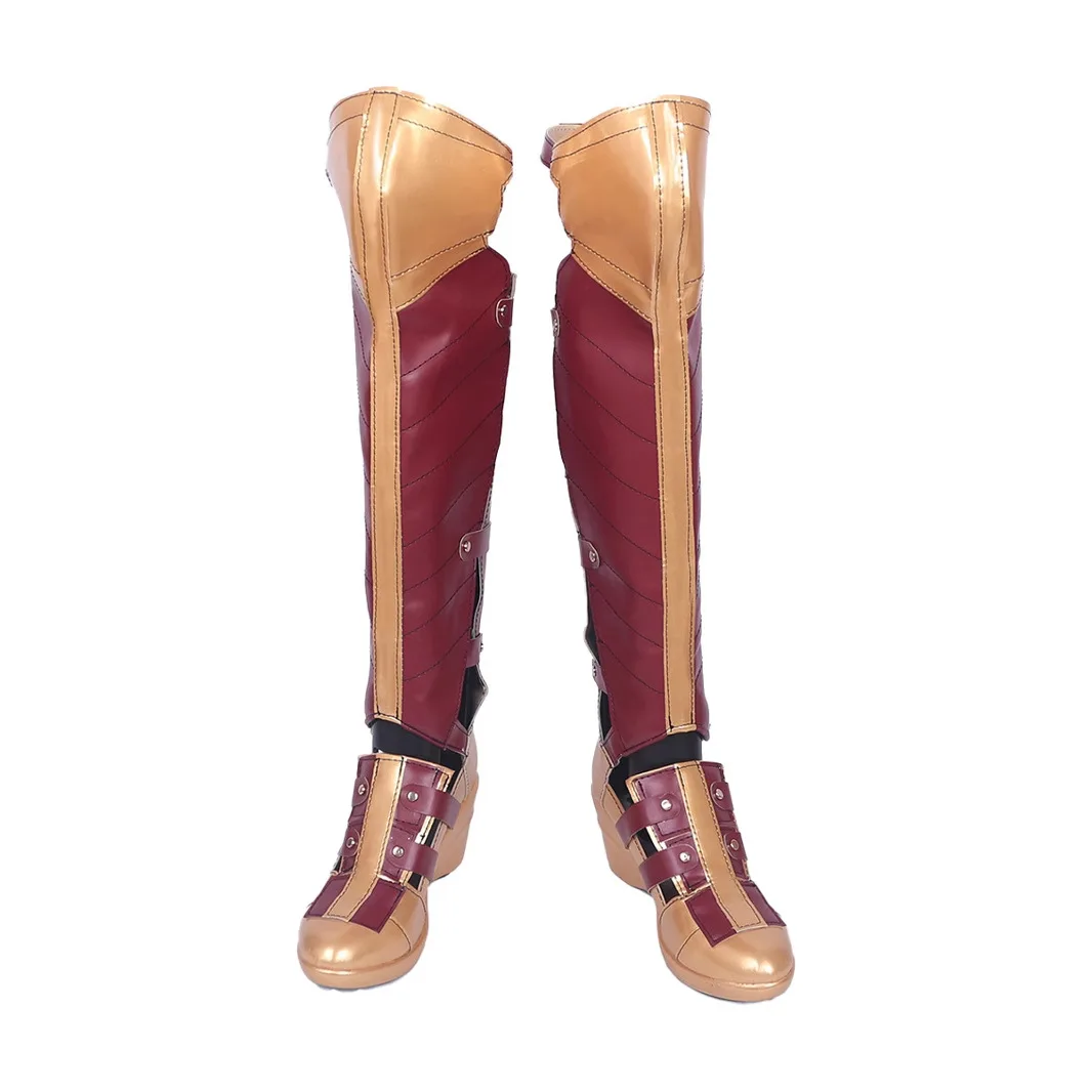 Zapatos de Cosplay de mujer maravilla, botas por encima de la rodilla, mascarada de Halloween, accesorios de disfraz de fiesta de actuación de Carnaval