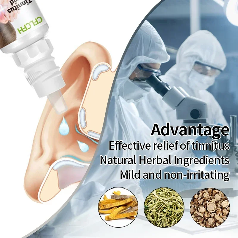 Tinnitus Relief Ear Drops Ear Ringing Treatment Hearing Loss Deafness Earache Itchy Pain Liquid Health Medicine 3/5bottles