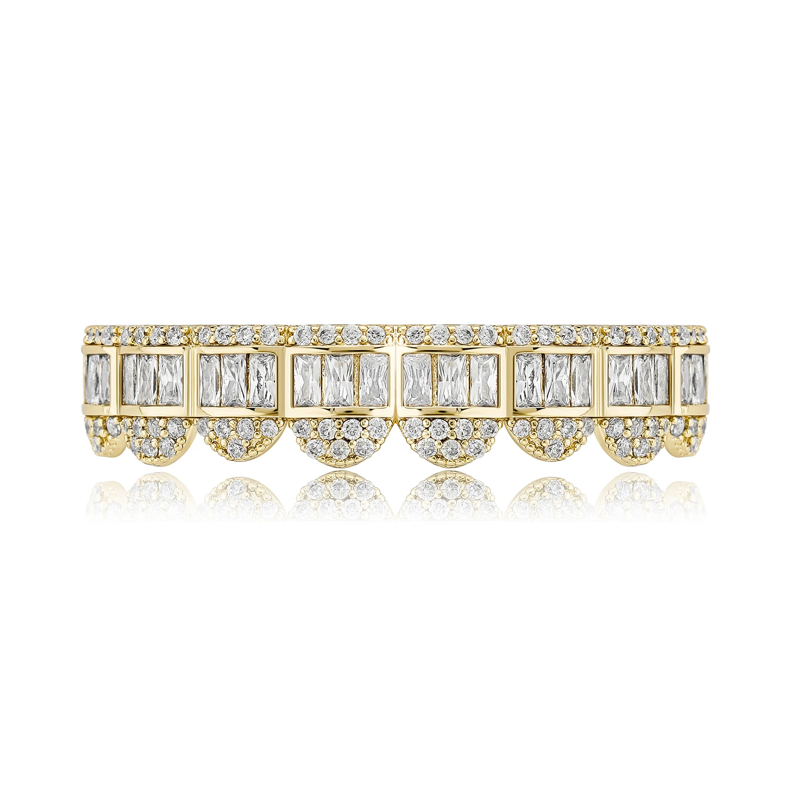 Baguette Set Teeth Grillz, Top & Bottom, Unisex