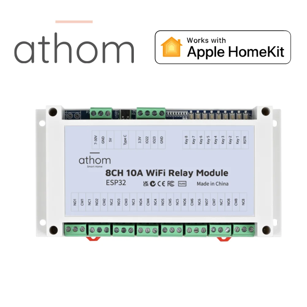 

Homekit And MQTT 8CH 10A WiFi Relay Module Inching Switch Self-locking Entry Access Gate Control DC 5V 12V 7V-28V