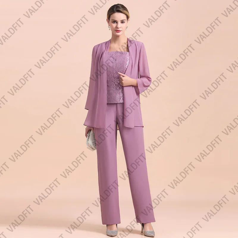 

Customized Pink Jumpsuit Pantsuit Mother of the Bride Dress with Jacket Formal Wedding Guest Beading Robes Invitee Mariage