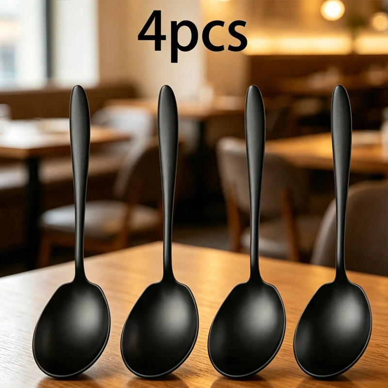2Pcs Large Stainless Steel Serving Spoon Reusable Public Serving Utensils for Buffet Kitchen Parties