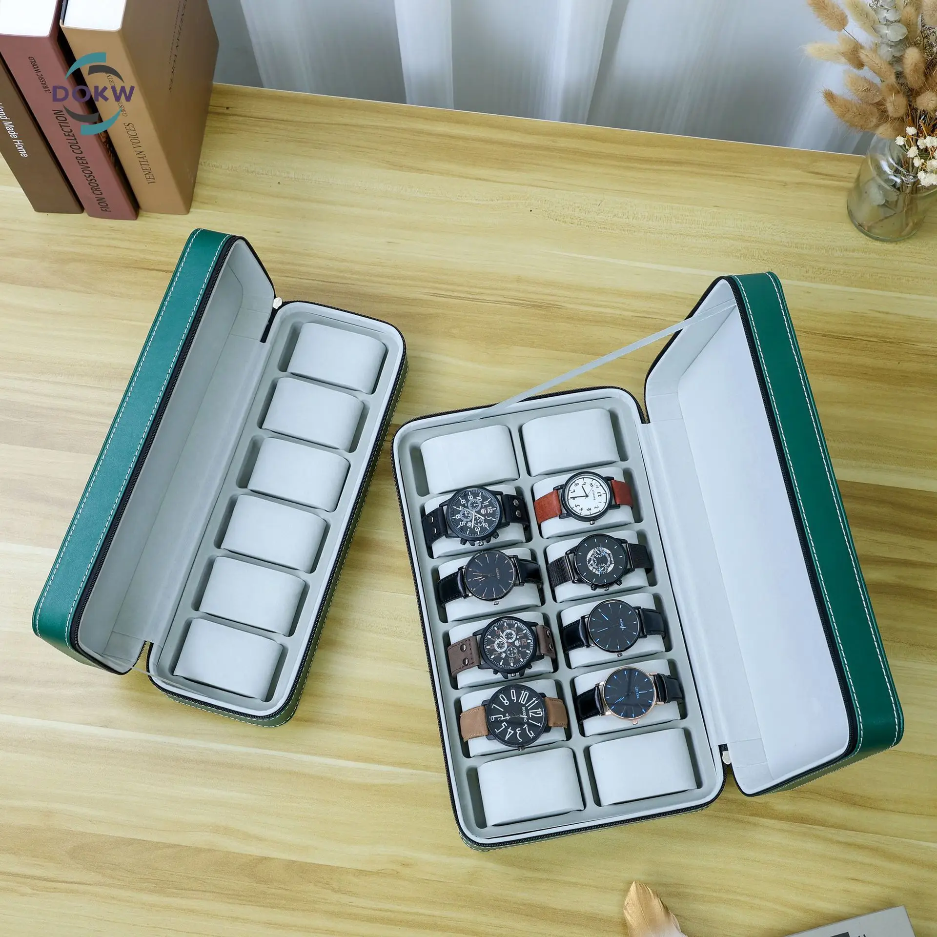 지퍼가 달린 휴대용 시계 보관함, 클래식 스타일 정리함, 다기능 시계 디스플레이 박스, 6/10/12 Girds, 2024 신제품