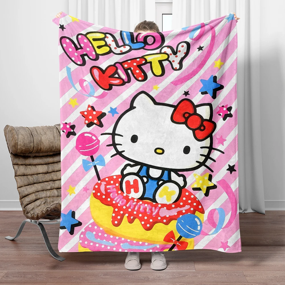 Hello Kitty blanket Sanrio adorns cute girl room to keep warm blanket super cute thin blanket  Portable  Anti-Pilling  Picnic