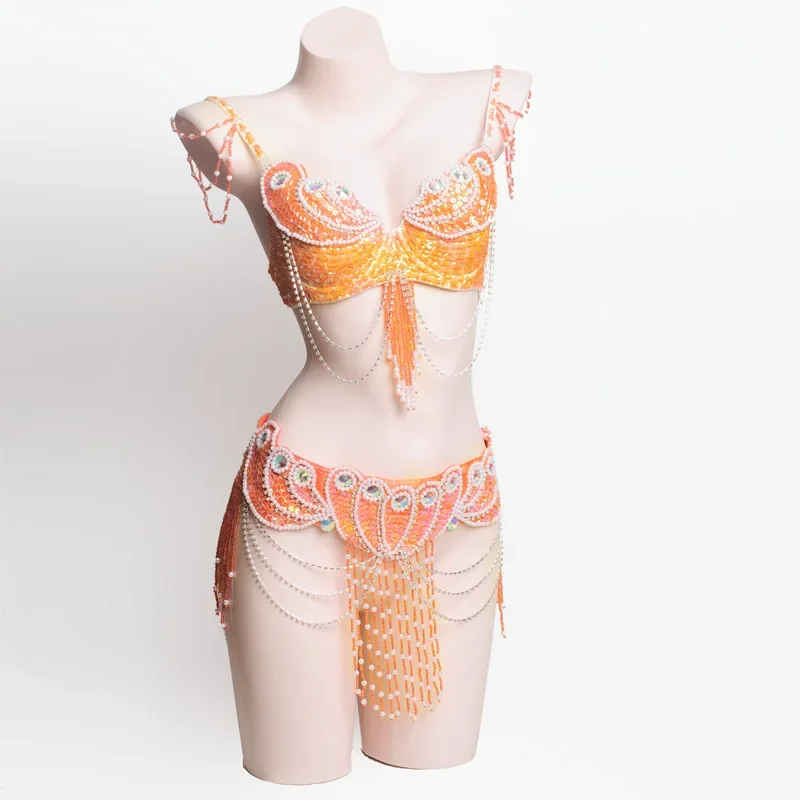 Ensemble de Costume de brevdu Ventre avec Soutien-Gorge et Ceinture, 2 Pièces, Nouvelle Couleur 9, pour Carnaval