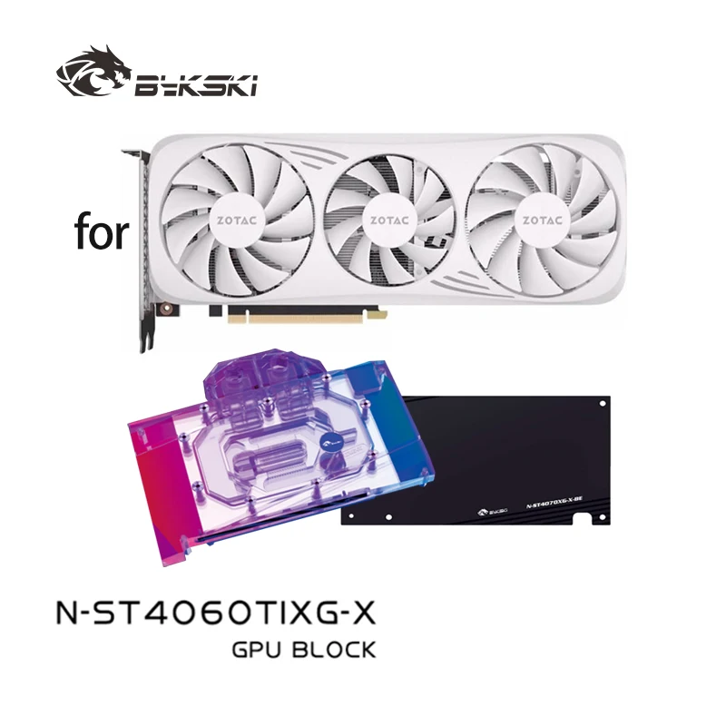 Bykski GPU Block for ZOTAC RTX 4060Ti-8GB X-GAMING OC Video Card Copper Cooling Radiator RGB SYNC N-ST4060TIXG-X