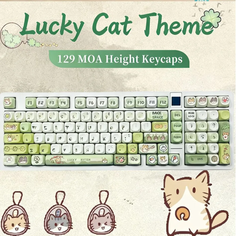 Summer Time Design MOA Profile Keycaps, 5-Sided Heat Sublimation PBT Keycaps, Wear-Resistant Key Set For Mechanical Keyboard