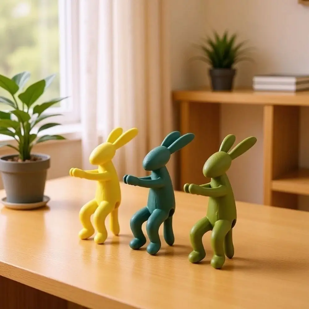 3PCS Plastic Rabbit Shaped Plant Propagation Buddy Colorful Decorative Plant Cutting Holder Rabbit Plant Stakes