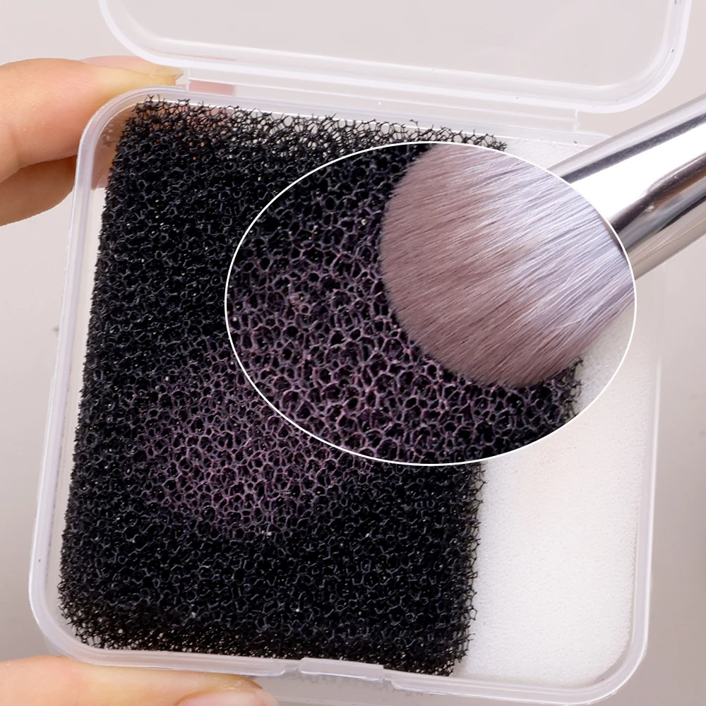 User-Friendly Makeup Brush Cleaner Sponge Fast Cleaning No Damage To Bristles Powder Brushes Washing Box Portable Cleaning Case