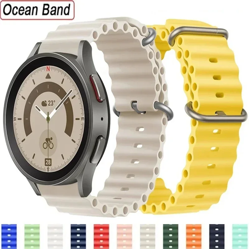 Ocean watch band For Samsung Galaxy Watch 6 4-classic/5-Pro-7/active 2/Gear Silicone 22mm 20mm Bracelet Huawei GT 2 3 pro strap