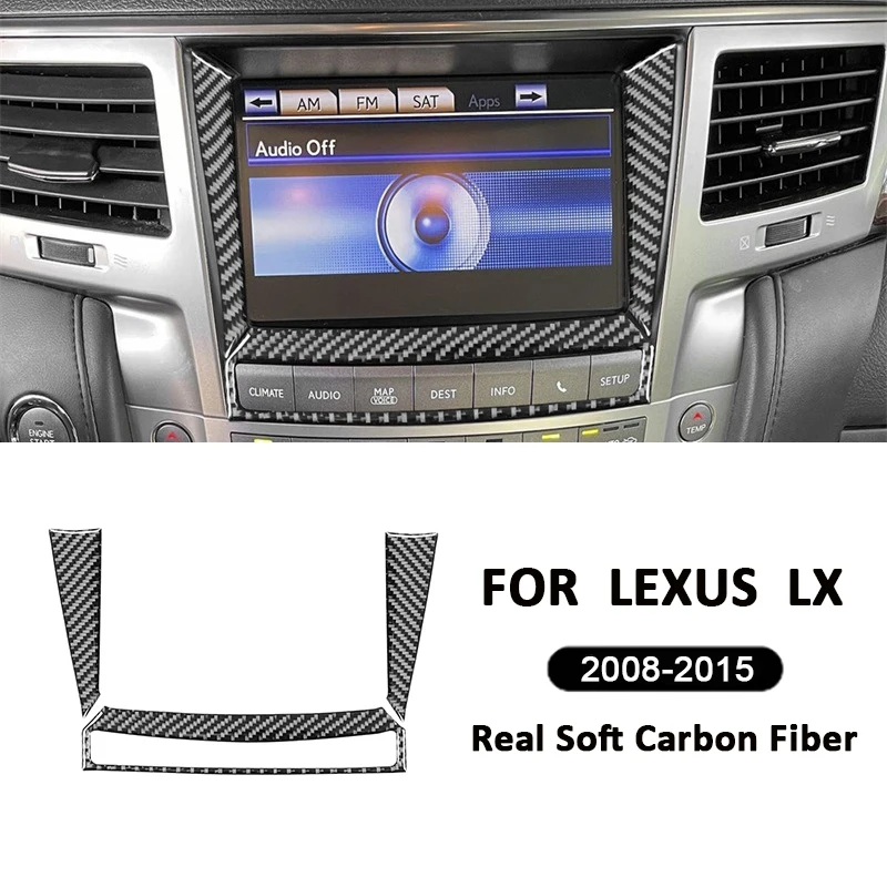 

For Lexus LX 2008-2015 Carbon Fiber Auto Central Console GPS Navigation Screen Panel Buttons Frame Decoration Interior Sticker