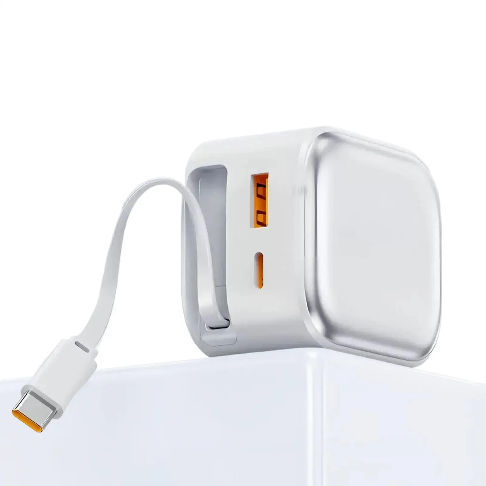 急速充電ブロック-35w-ロールアップデスク充電キューブ-スマートフォン用格納式ケーブル付き携帯電話充電器-自宅-オフィス-デスク-旅行用