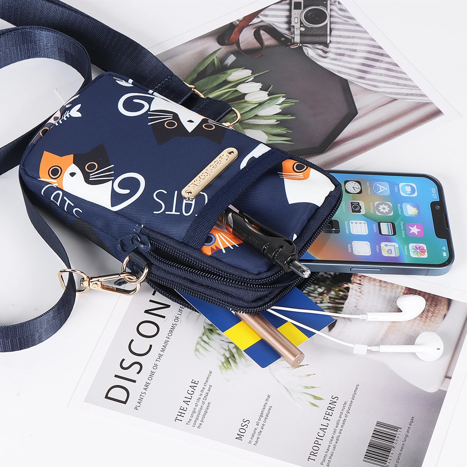 Geestock Handbags For Women Balloon Mobile Phone Crossbody Bags Women Shoulder Bag Pouch With Headphone Plug 3 Layer Wallet 2023