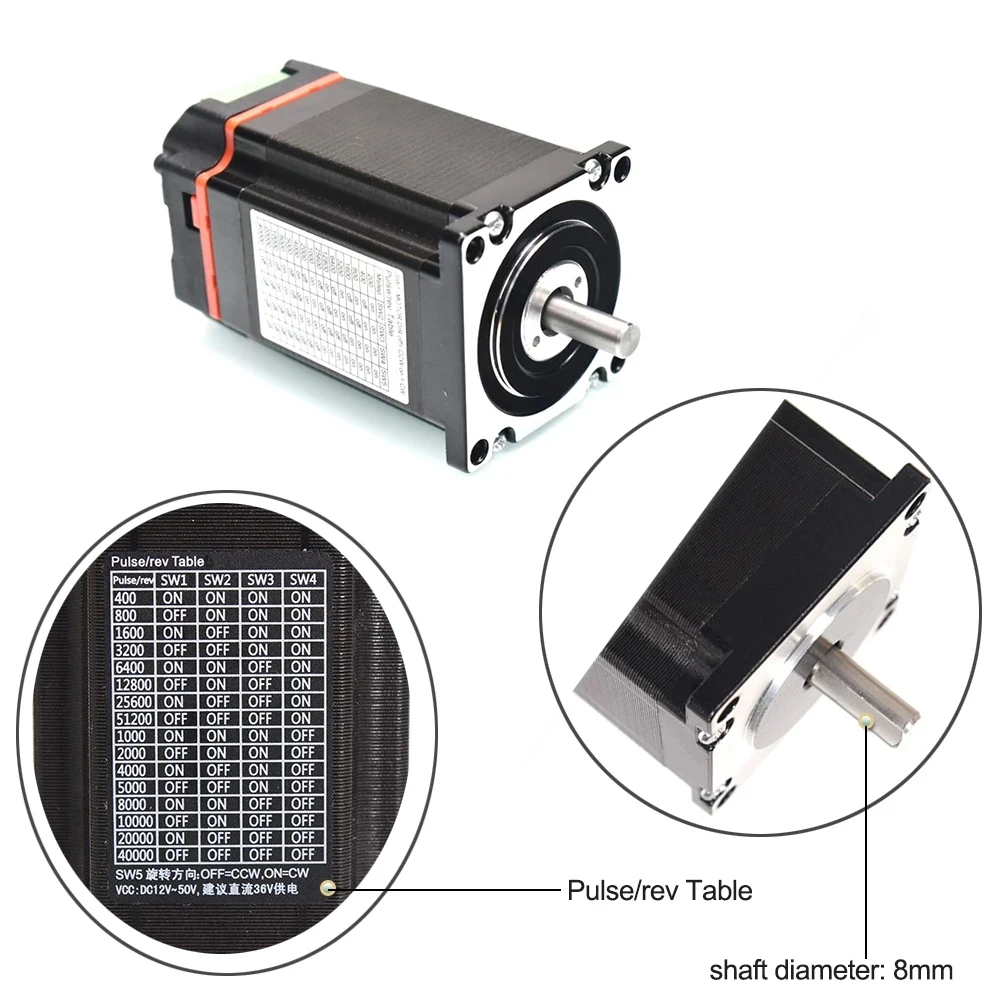 Hybrid Servo Nema23 Closed Loop Stepper Motor with Encoder 1.2Nm 2.2Nm 2.5Nm 3Nm Integrated Servo Motor Nema23 Motor with Driver